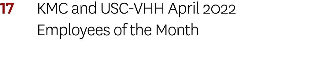 17 KMC and USC-VHH April 2022 Employees of the Month