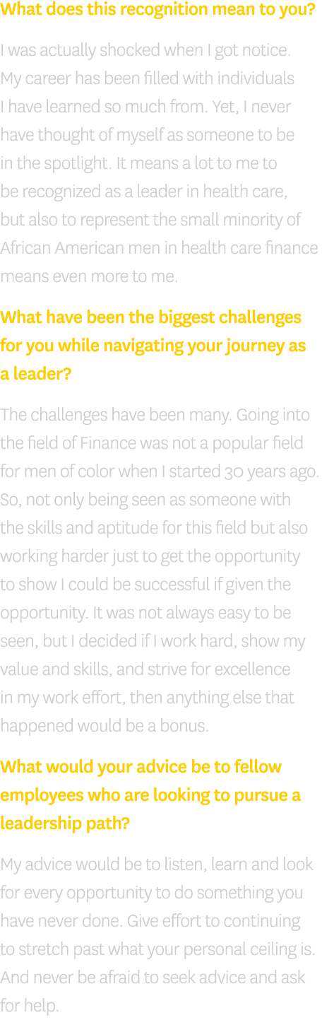 What does this recognition mean to you   I was actually shocked when I got notice  My career has been filled with ind   