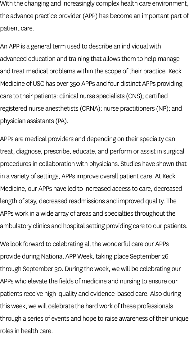 With the changing and increasingly complex health care environment, the advance practice provider (APP) has become an...