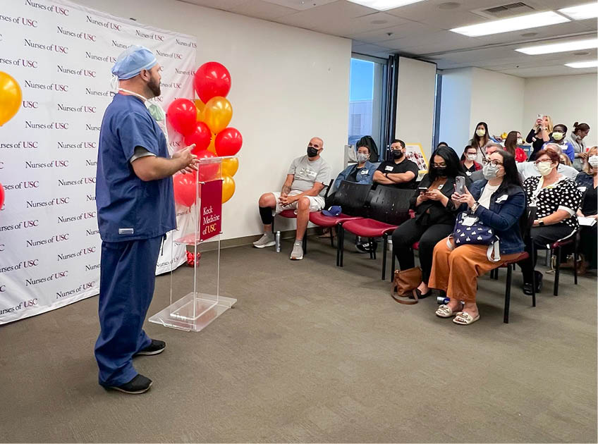  Keck Hospital's ECMO Celebration Event (ECMO - Extracorporeal Membrane Oxygenation, is a life-supporting intervention that provides heart-lung bypass support outside the body) Keck Medicine of USC. (Photo courtesy of Keck Medicine of USC)