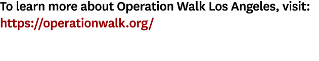 To learn more about Operation Walk Los Angeles, visit: https://operationwalk.org/