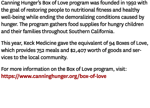 Canning Hunger’s Box of Love program was founded in 1992 with the goal of restoring people to nutritional fitness and...