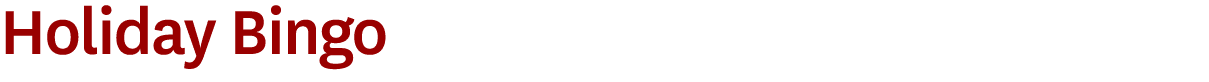 Holiday Bingo