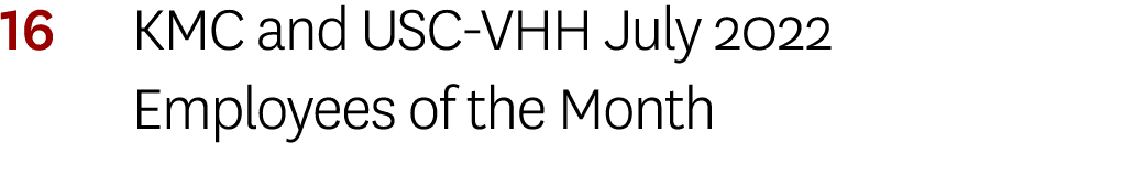 16 KMC and USC-VHH July 2022 Employees of the Month