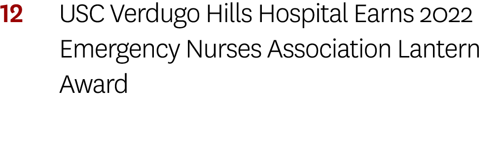 12 USC Verdugo Hills Hospital Earns 2022 Emergency Nurses Association Lantern Award