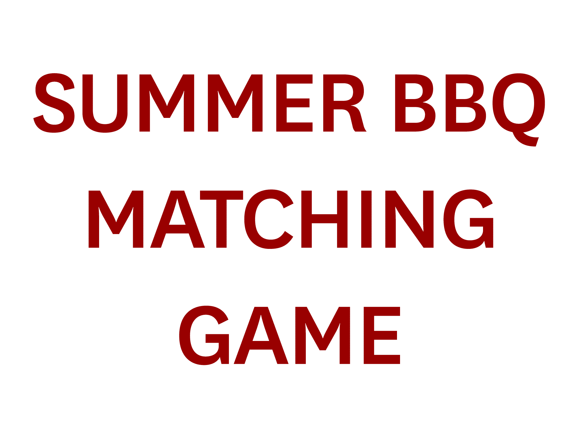 Summer BBQ Matching Game