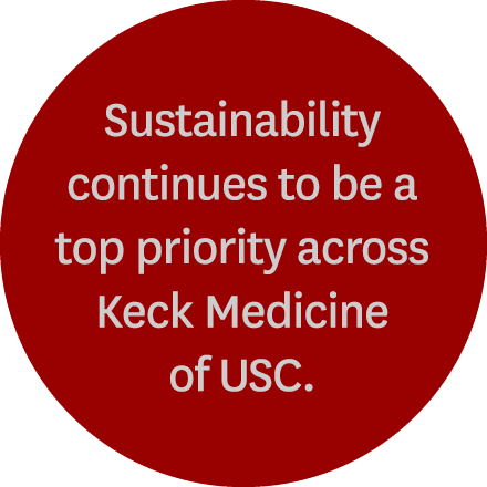 Sustainability continues to be a top priority across Keck Medicine of USC. 
