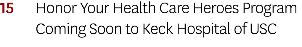 15 Honor Your Health Care Heroes Program Coming Soon to Keck Hospital of USC