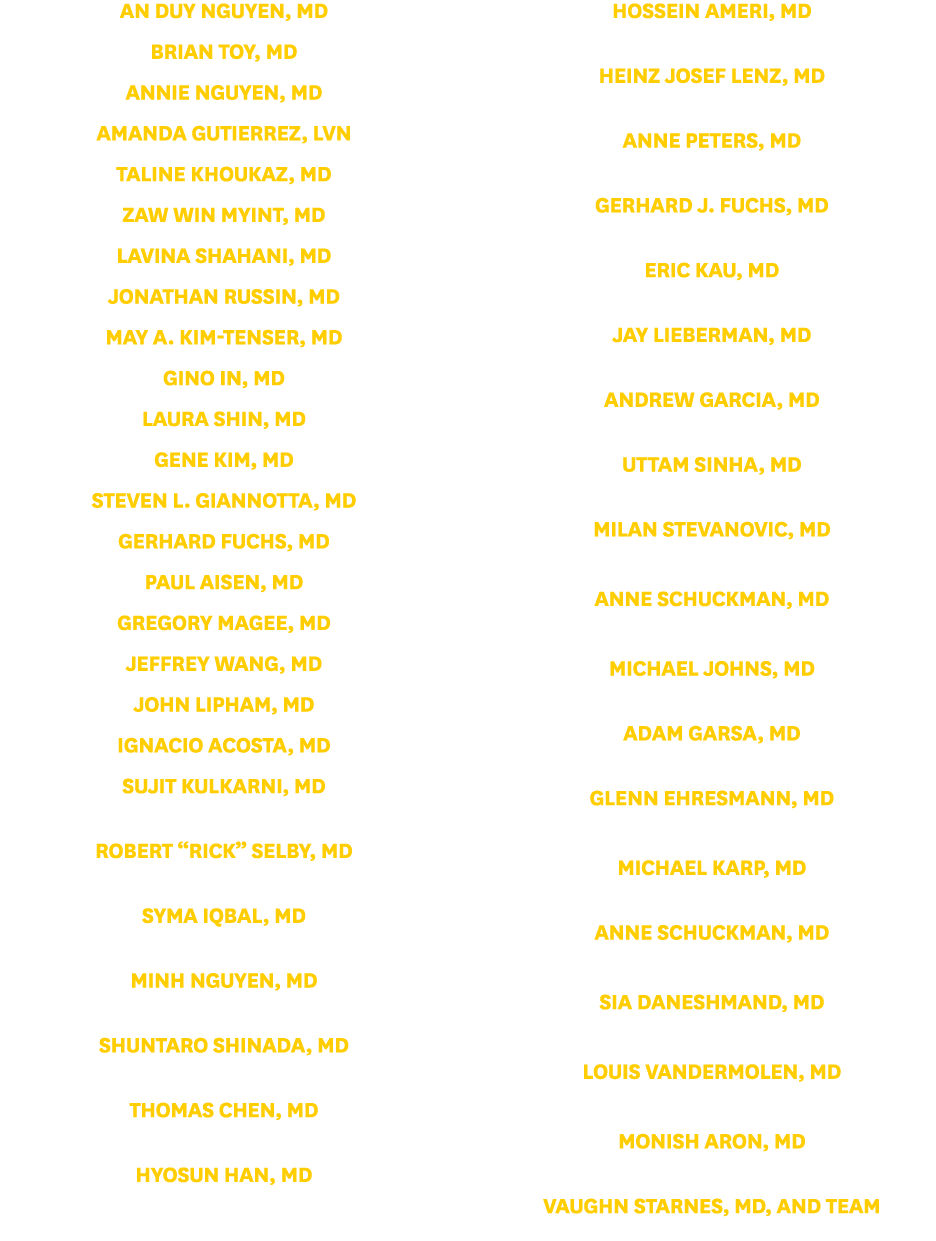 An Duy Nguyen, MD Brian Toy, MD Annie Nguyen, MD Amanda Gutierrez, LVN Taline Khoukaz, MD Zaw Win Myint, MD Lavina Sh...