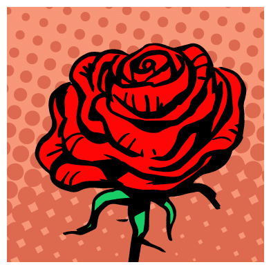 Flower red rose stem with thorns a symbol of love and romance