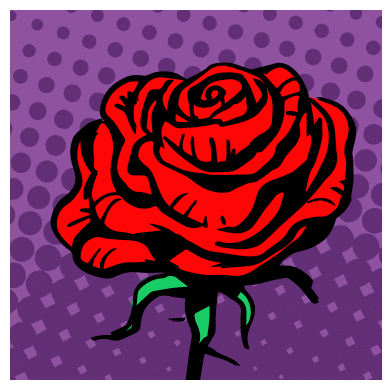 Flower red rose stem with thorns a symbol of love and romance