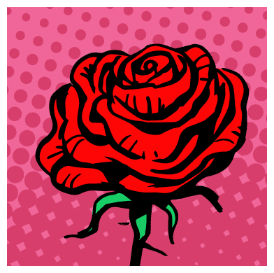 Flower red rose stem with thorns a symbol of love and romance