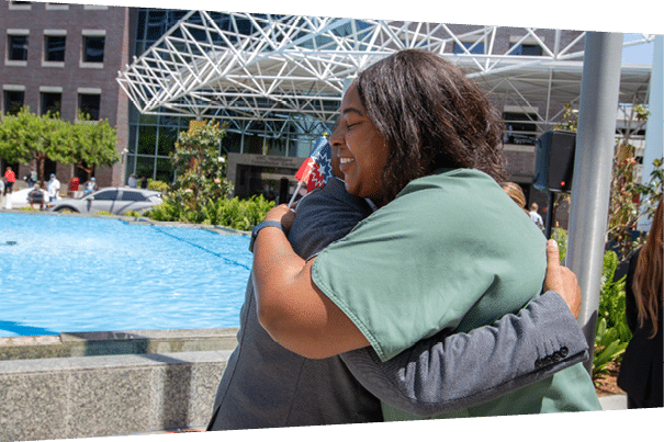 Juneteenth (June 19) celebrates the emancipation of all enslaved Black people in the U.S. -Juneteenth flag raising event celebration at Keck Medicine of USC.