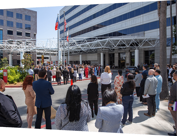 Juneteenth (June 19) celebrates the emancipation of all enslaved Black people in the U.S. -Juneteenth flag raising event celebration at Keck Medicine of USC.
