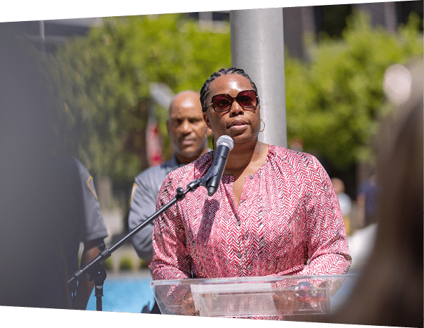 Juneteenth (June 19) celebrates the emancipation of all enslaved Black people in the U.S. -Juneteenth flag raising event celebration at Keck Medicine of USC.