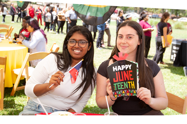 Juneteenth (June 19) celebrates the emancipation of all enslaved Black people in the U.S. -Juneteenth flag raising event celebration at Keck Medicine of USC.