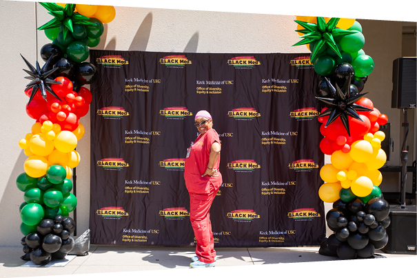 Juneteenth (June 19) celebrates the emancipation of all enslaved Black people in the U.S. -Juneteenth flag raising event celebration at Keck Medicine of USC.