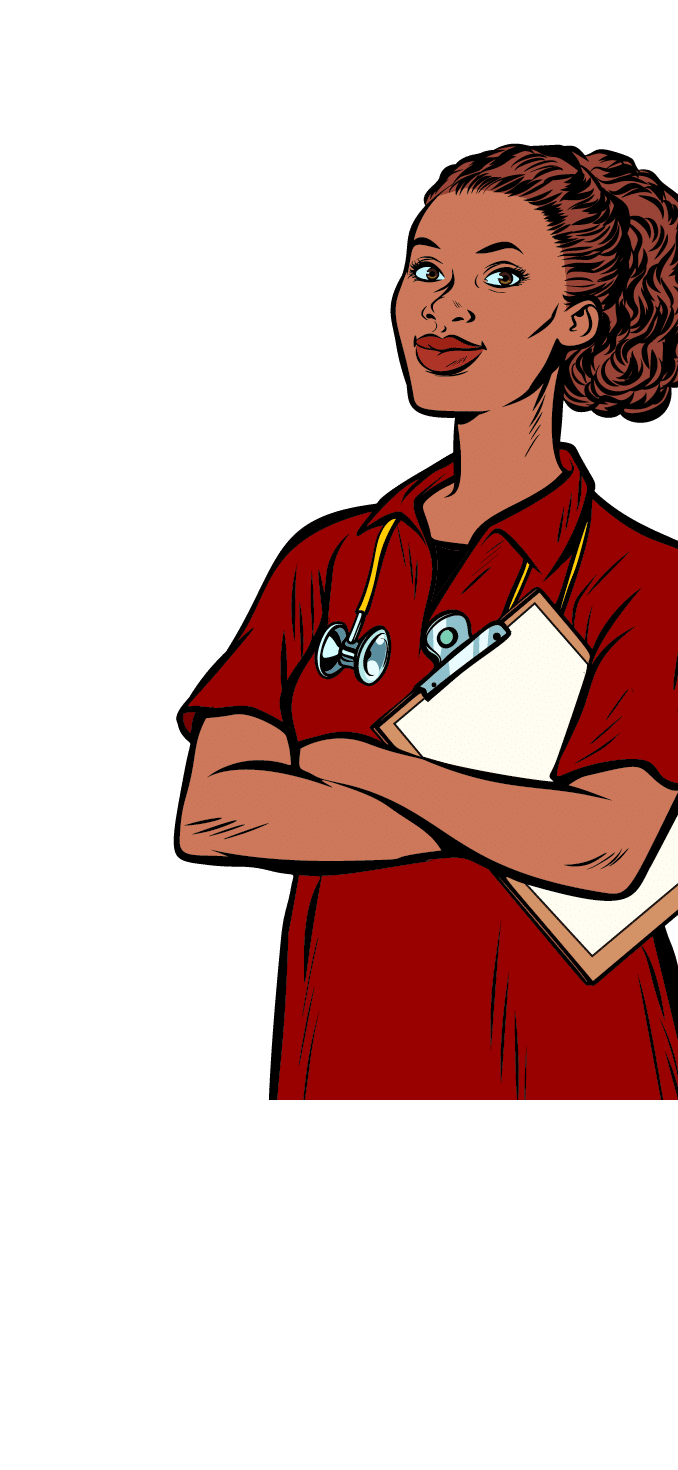 African nurse. Medicine and health. Pop art retro vector illustration vintage kitsch