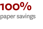 100% paper savings