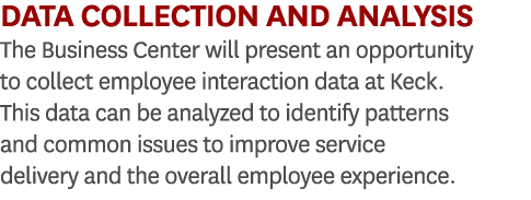 Data Collection and Analysis The Business Center will present an opportunity to collect employee interaction data at ...