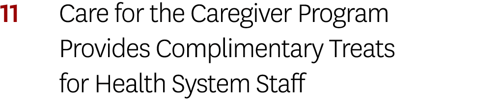 11 Care for the Caregiver Program Provides Complimentary Treats for Health System Staff 