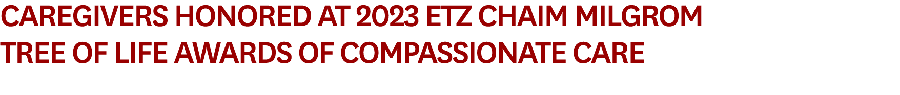 Caregivers Honored at 2023 Etz Chaim Milgrom Tree of Life Awards of Compassionate Care