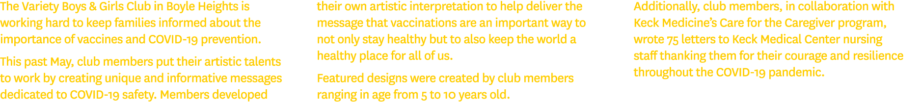 The Variety Boys & Girls Club in Boyle Heights is working hard to keep families informed about the importance of vacc   