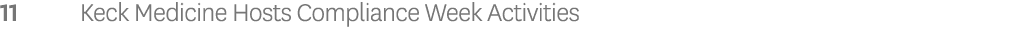 11 Keck Medicine Hosts Compliance Week Activities
