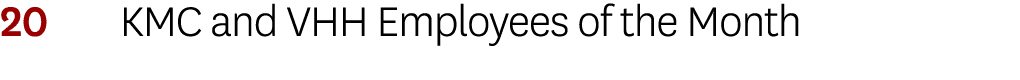 20 KMC and VHH Employees of the Month