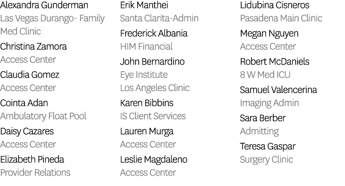 Alexandra Gunderman Las Vegas Durango Family Med Clinic Christina Zamora Access Center Claudia Gomez Access Center Co...